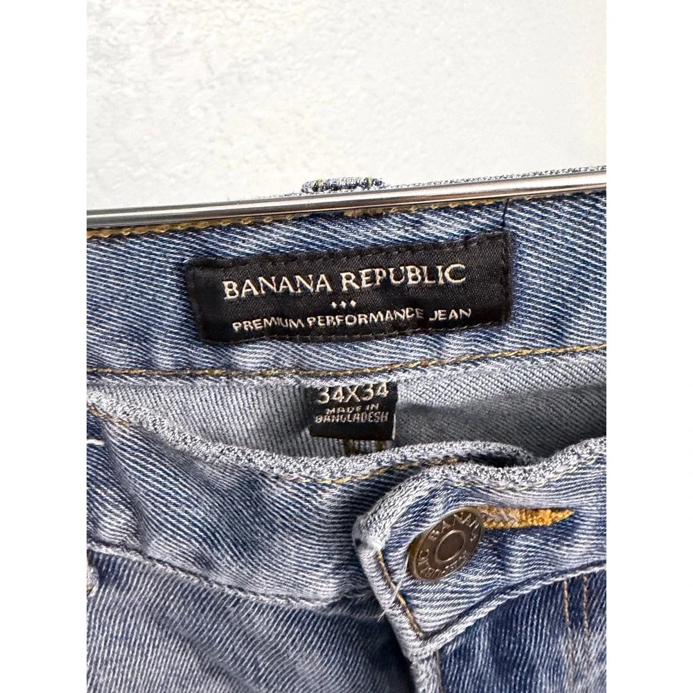 Banana Republic Premium Performance Jeans Mens 34x34 Medium Wash Straight Leg